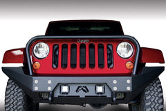 Fab Fours FMJ Full Width Winch Front Bumper, Full Grill Guard, 2-Stage Black Powder Coat JK07-B1858-1