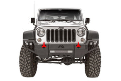Fab Fours Vengeance Front Bumper, No Guard, 2-Stage Black Powder Coat JK07-D1851-1