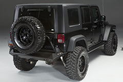 Fab Fours Heavy Duty Rear Bumper, 2-Stage Black Powder Coat JK07-Y1251-1