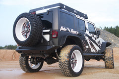 Fab Fours Heavy Duty Rear Bumper, 2-Stage Black Powder Coat JK07-Y1251-1