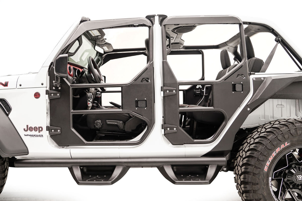 Fab Fours Full Tube Doors, Matte Black Powder Coat JL1030-1