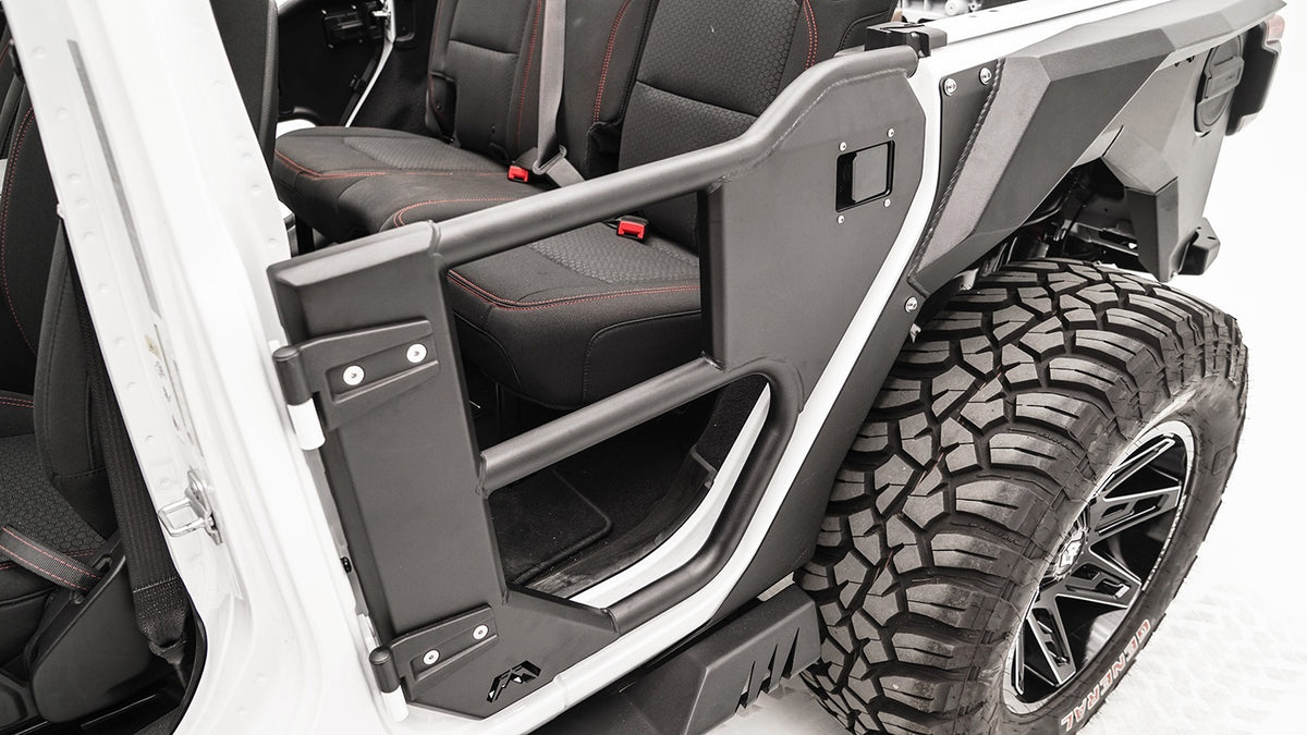 Fab Fours Half Tube Doors, Matte Black Powder Coat JL1033-1