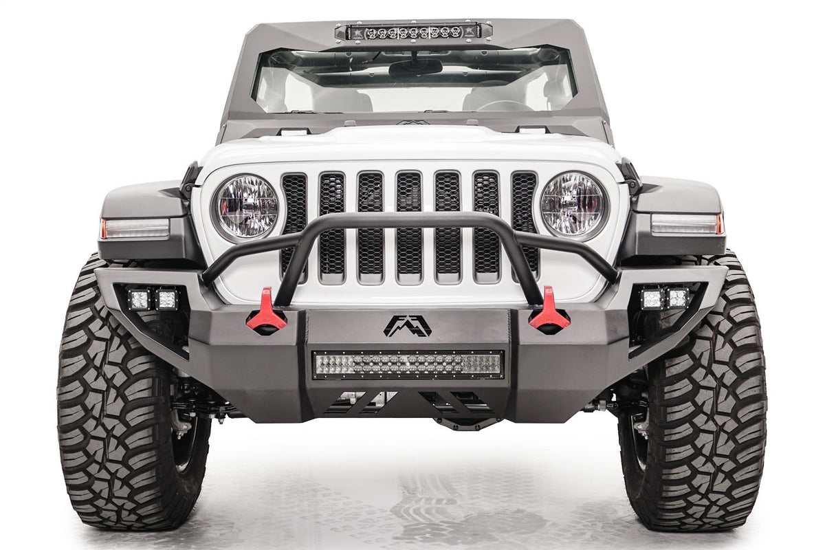 Fab Fours Vengeance Front Bumper, Bare Steel JL18-D4652-B