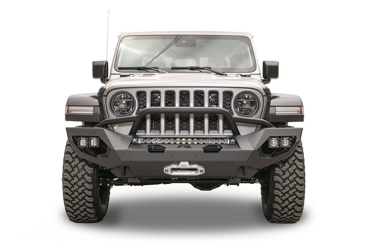 Fab Fours Matrix Front Bumper, Pre-Runner Guard, Bare Steel JL18-X4652-B