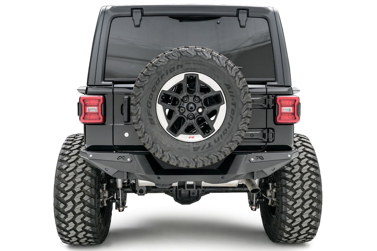 Fab Fours Heavy Duty Rear Bumper, Bare Steel JL18-Y1851-B