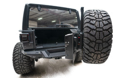 Fab Fours Off The Door Tire Carrier, Matte Black Powder Coat JL18-Y1851T-1