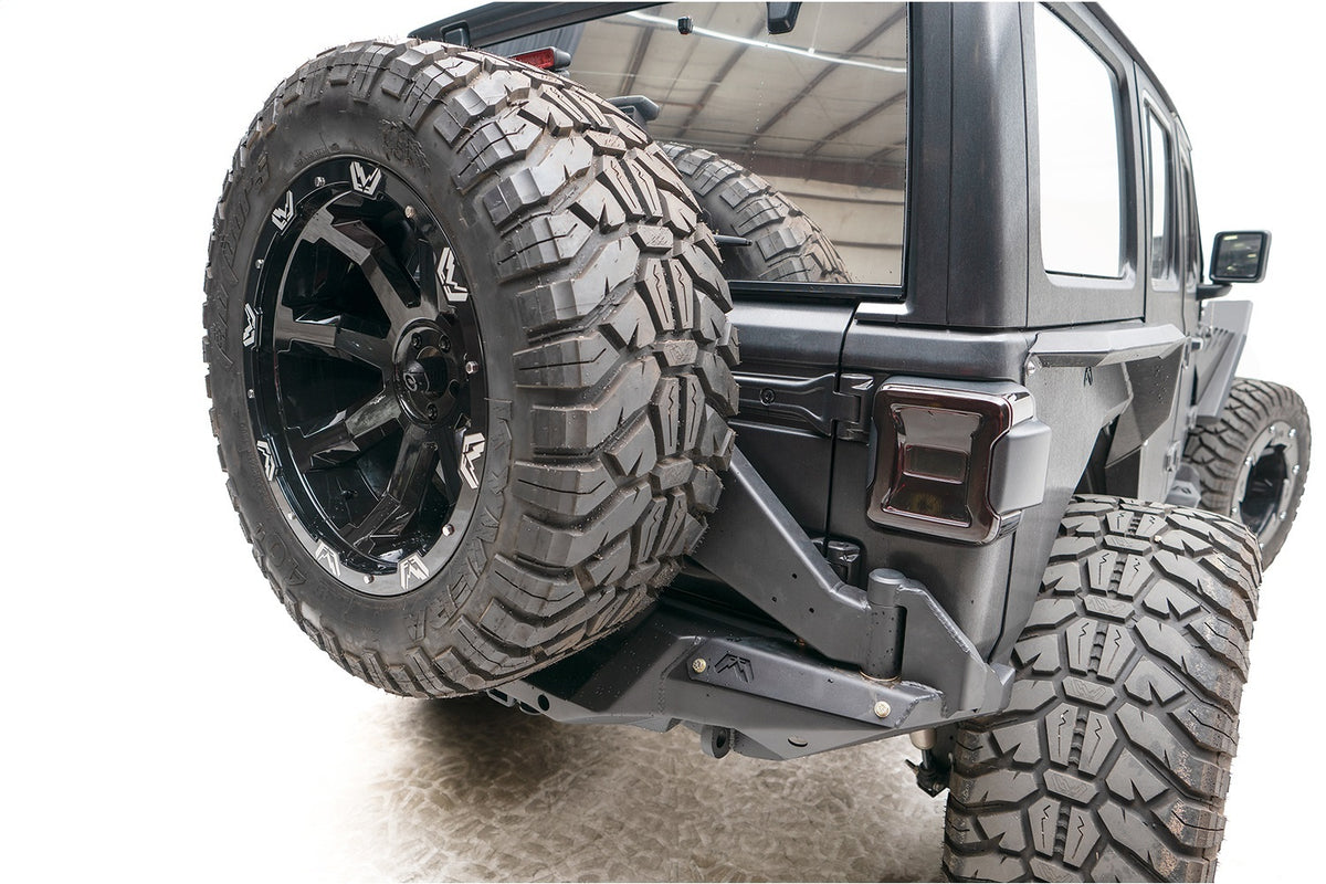 Fab Fours Off The Door Tire Carrier, Matte Black Powder Coat JL18-Y1851T-1
