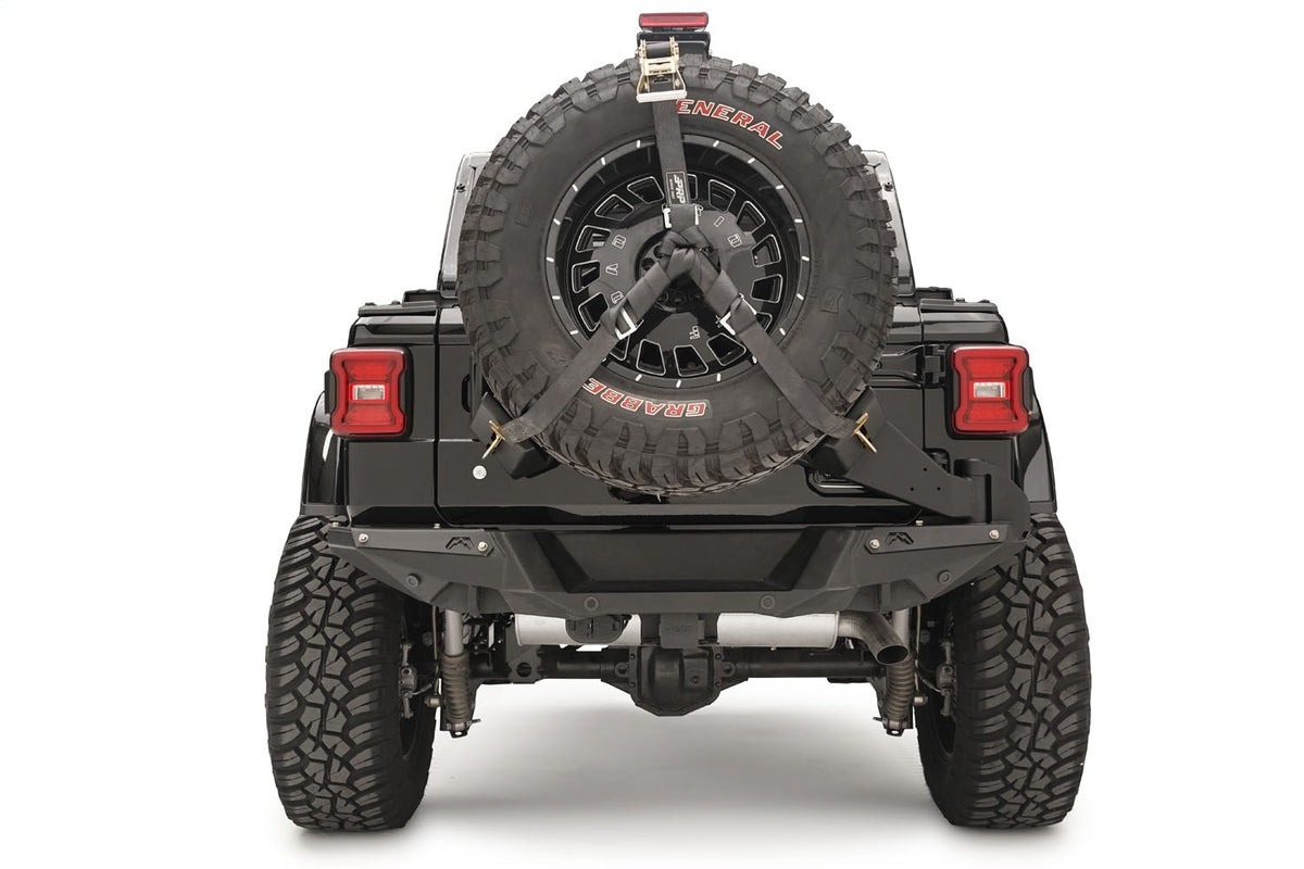 Fab Fours Spare Tire Carrier, 2-Stage Black Powder Coat JL2070-1