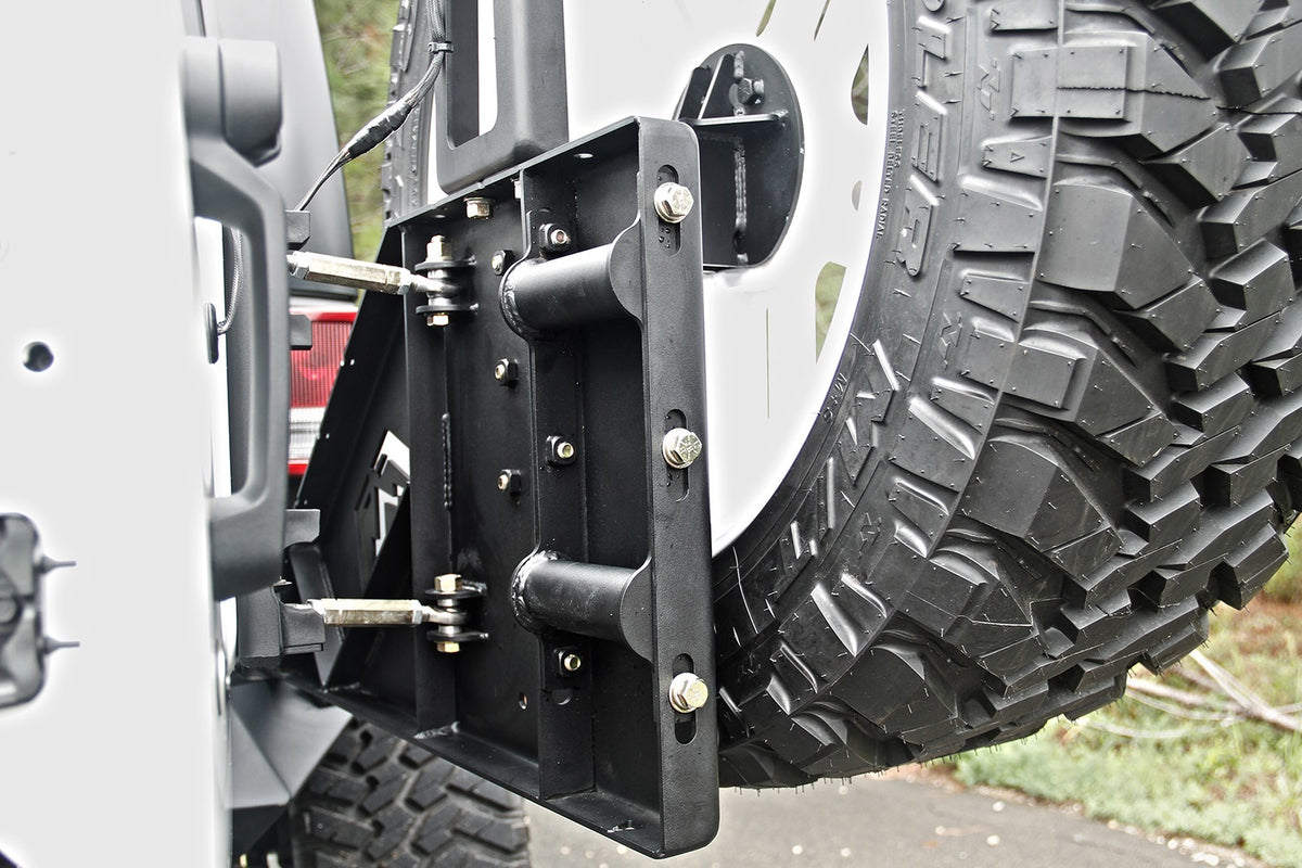 Fab Fours Off The Door Tire Carrier, 2-Stage Black Powder Coat JP-Y1261T-1
