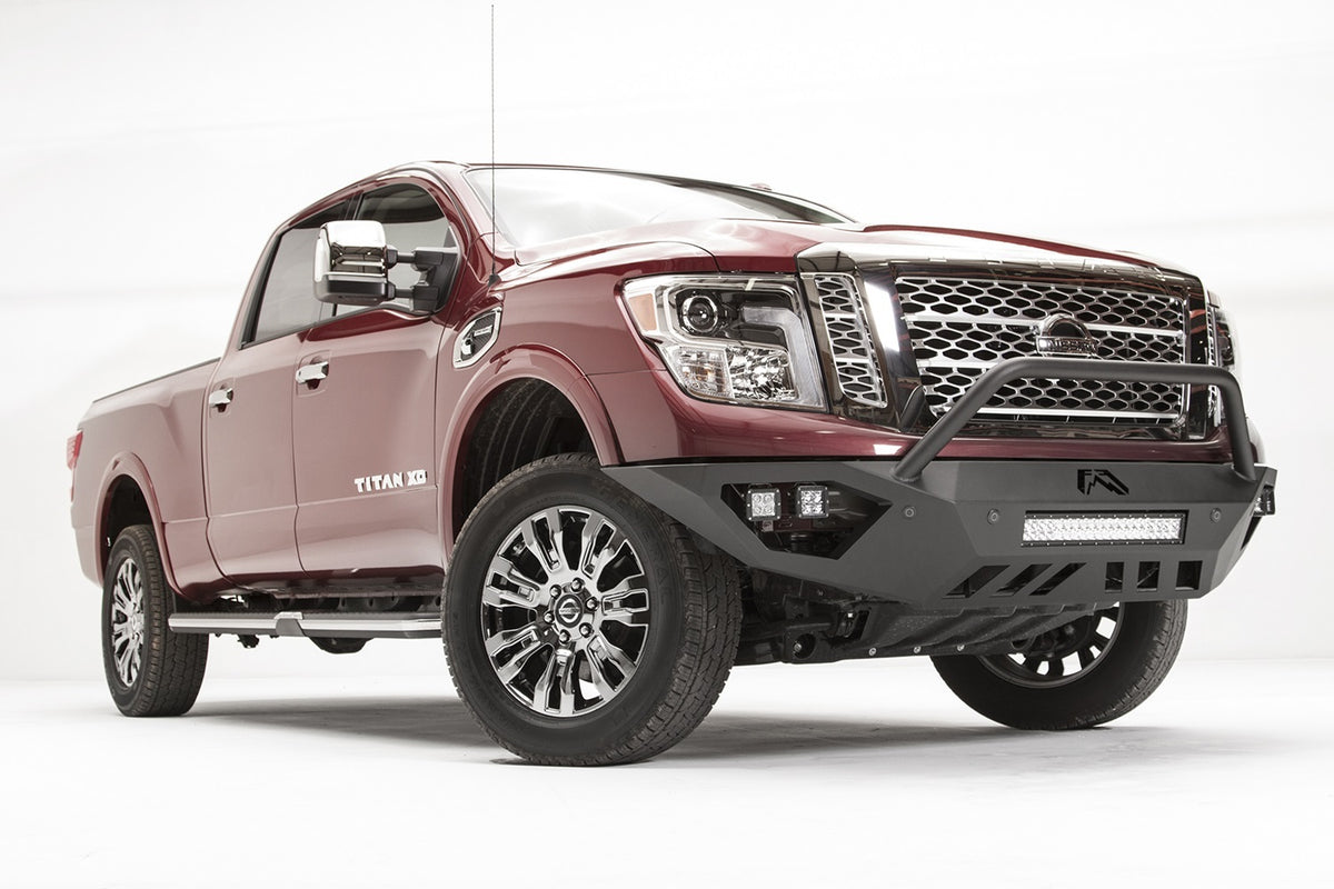 Fab Fours Vengeance Front Bumper, Pre-Runner Guard, Sensor Compatible, 2-Stage Black Powder Coat NT16-D3752-1