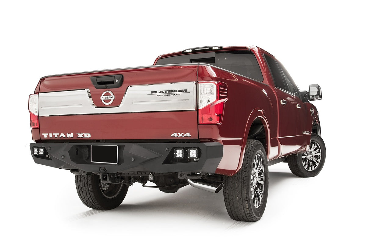 Fab Fours Vengeance Rear Bumper, Sensor Compatible, 2-Stage Black Powder Coat NT16-E3751-1