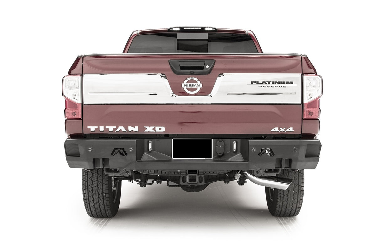 Fab Fours Premium Rear Bumper, Sensor Compatible, 2-Stage Black Powder Coat NT16-W3751-1