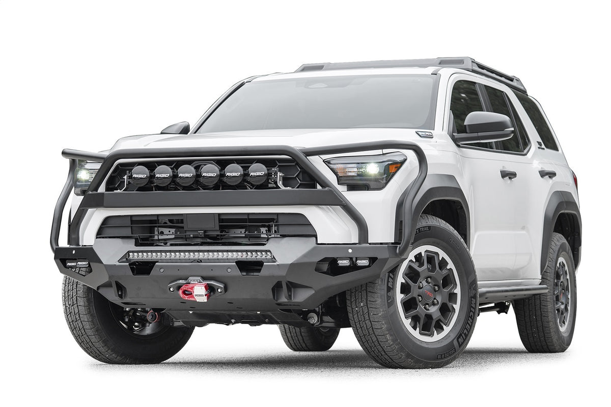 Fab Fours Matrix Front Bumper, Full Grill Guard, Bare Steel T425-X6850-B