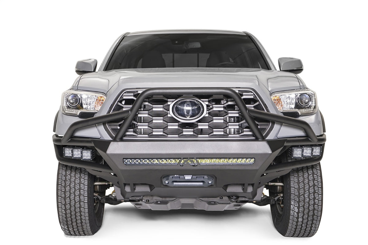 Fab Fours Vengeance Winch Front Bumper, High Pre-Runner Guard, Matte Black Powder Coat TB16-03-1