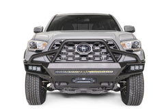 Fab Fours Vengeance Winch Front Bumper, High Pre-Runner Guard, Bare Steel TB16-03-B