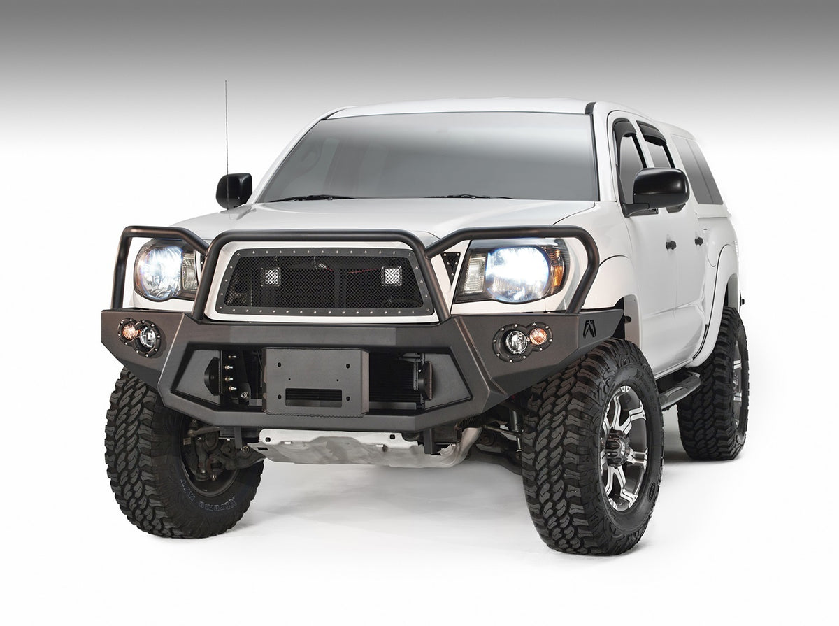 Fab Fours Premium Heavy Duty Winch Front Bumper, Full Grill Guard, 2-Stage Black Powder Coat TT05-B1550-1