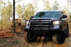 Fab Fours Black Steel Front Ranch Bumper, Full Grill Guard, 2-Stage Black Powder Coat TT07-K1860-1