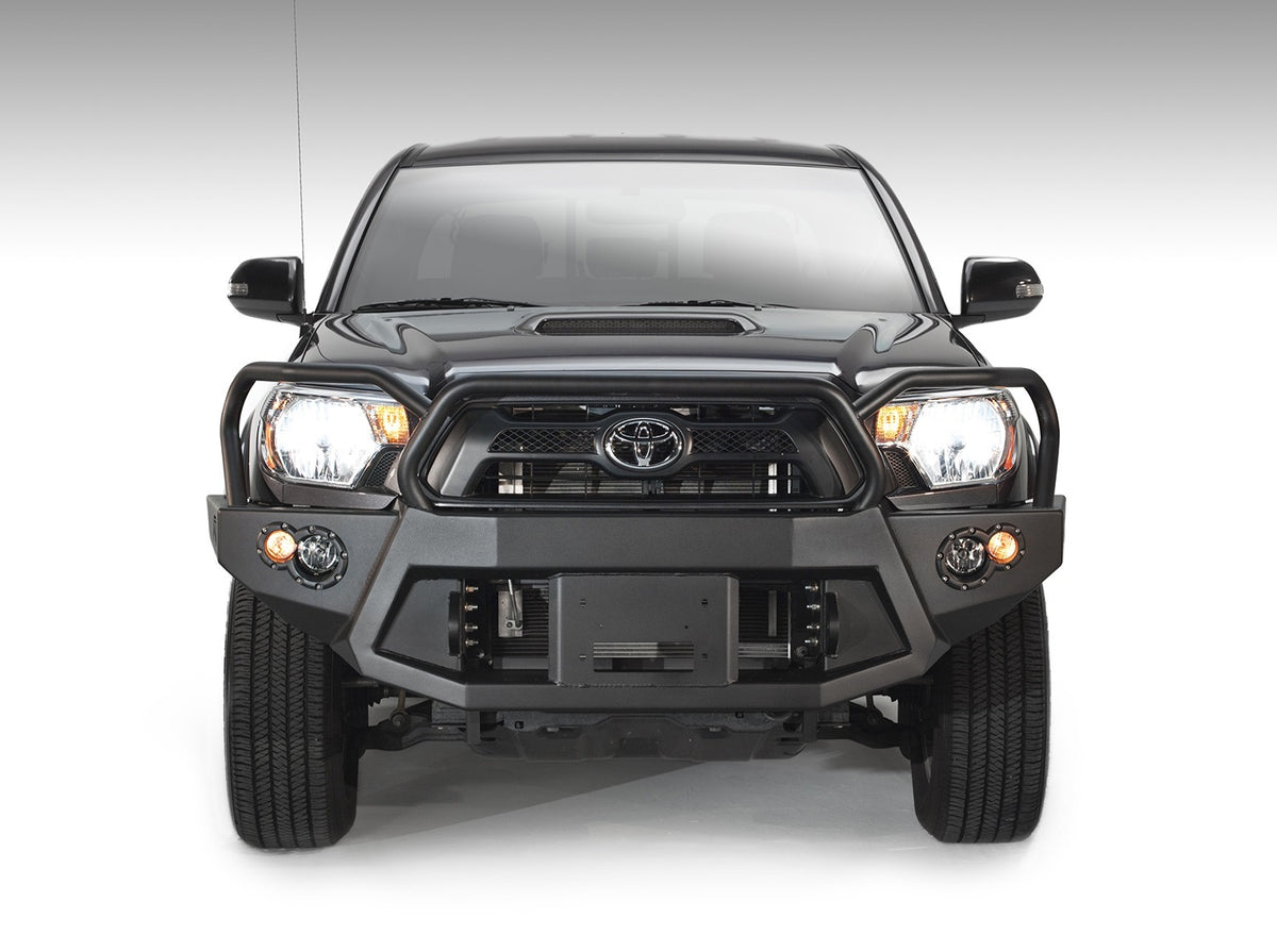 Fab Fours Premium Heavy Duty Winch Front Bumper, Full Grill Guard, 2-Stage Black Powder Coat TT12-B1650-1