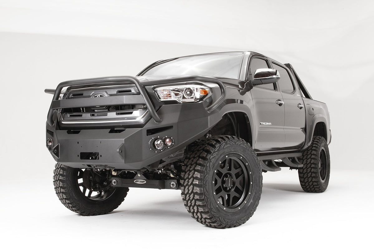 Fab Fours Premium Winch Front Bumper, Full Grill Guard, 2-Stage Black Powder Coat TT16-B3650-1