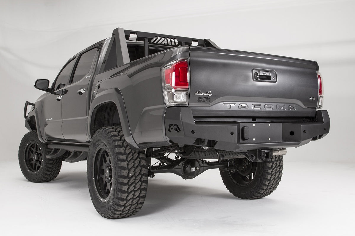 Fab Fours Premium Rear Bumper, 2-Stage Black Powder Coat TT16-W3651-1