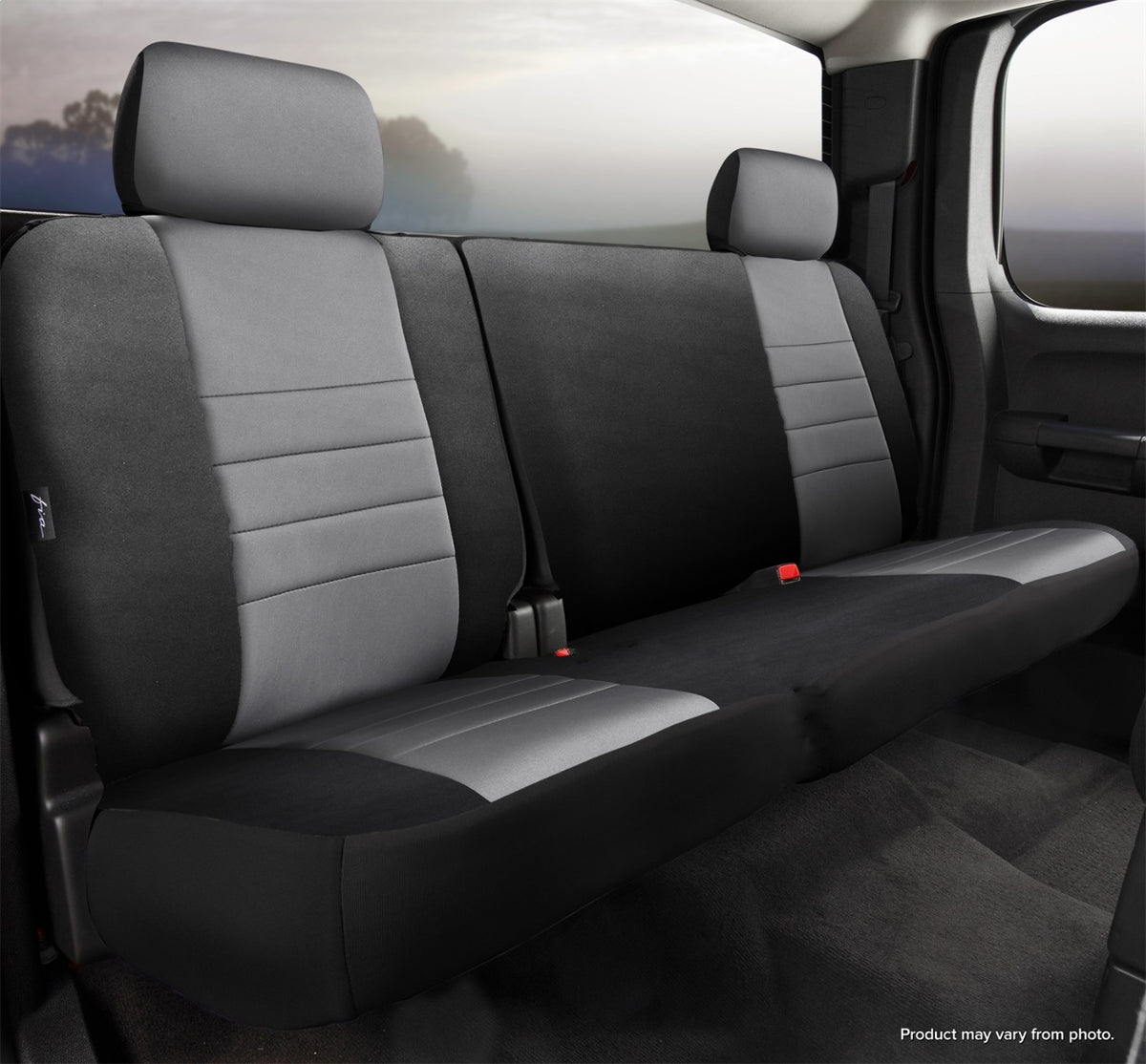FIA Neo Neoprene Custom Seat Cover, Rear 60/40 Split Cushion, Black/Gray NP95-3GRAY