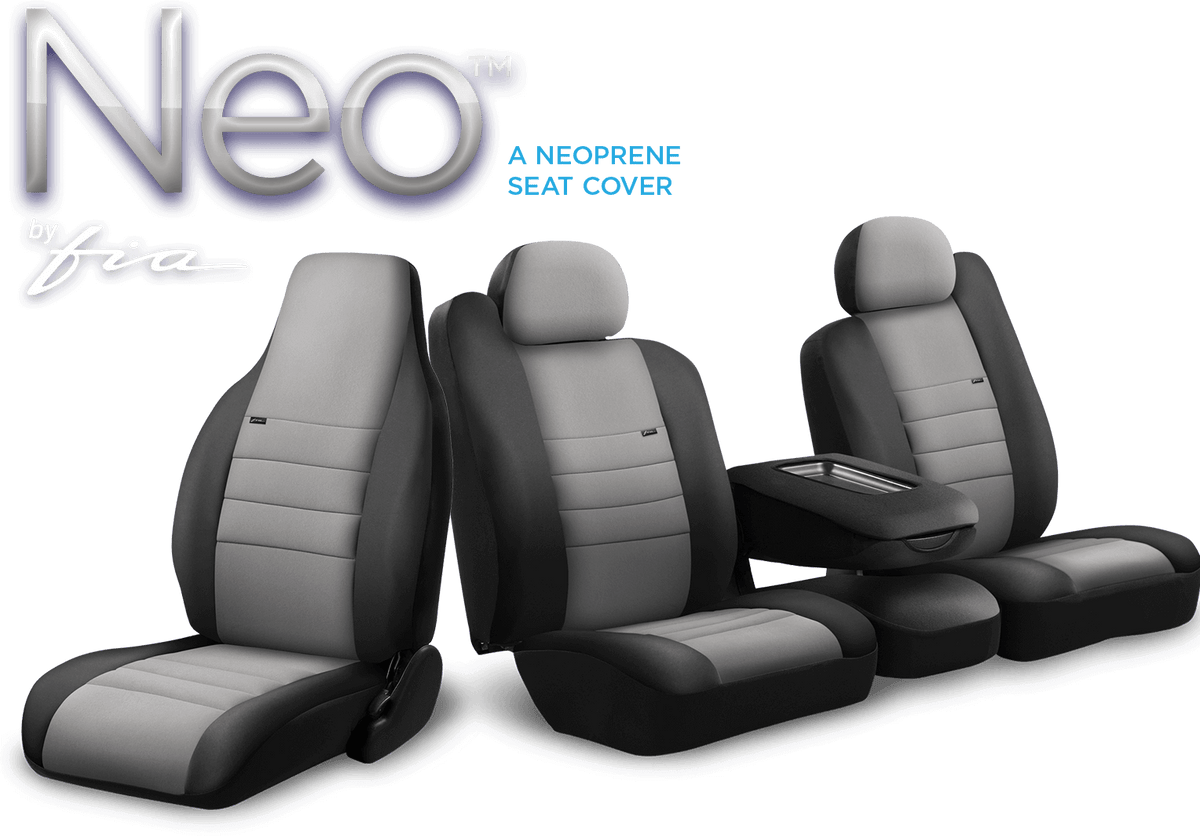 FIA Neo Neoprene Custom Seat Cover, Bucket Seats, Black/Gray NP99-57GRAY