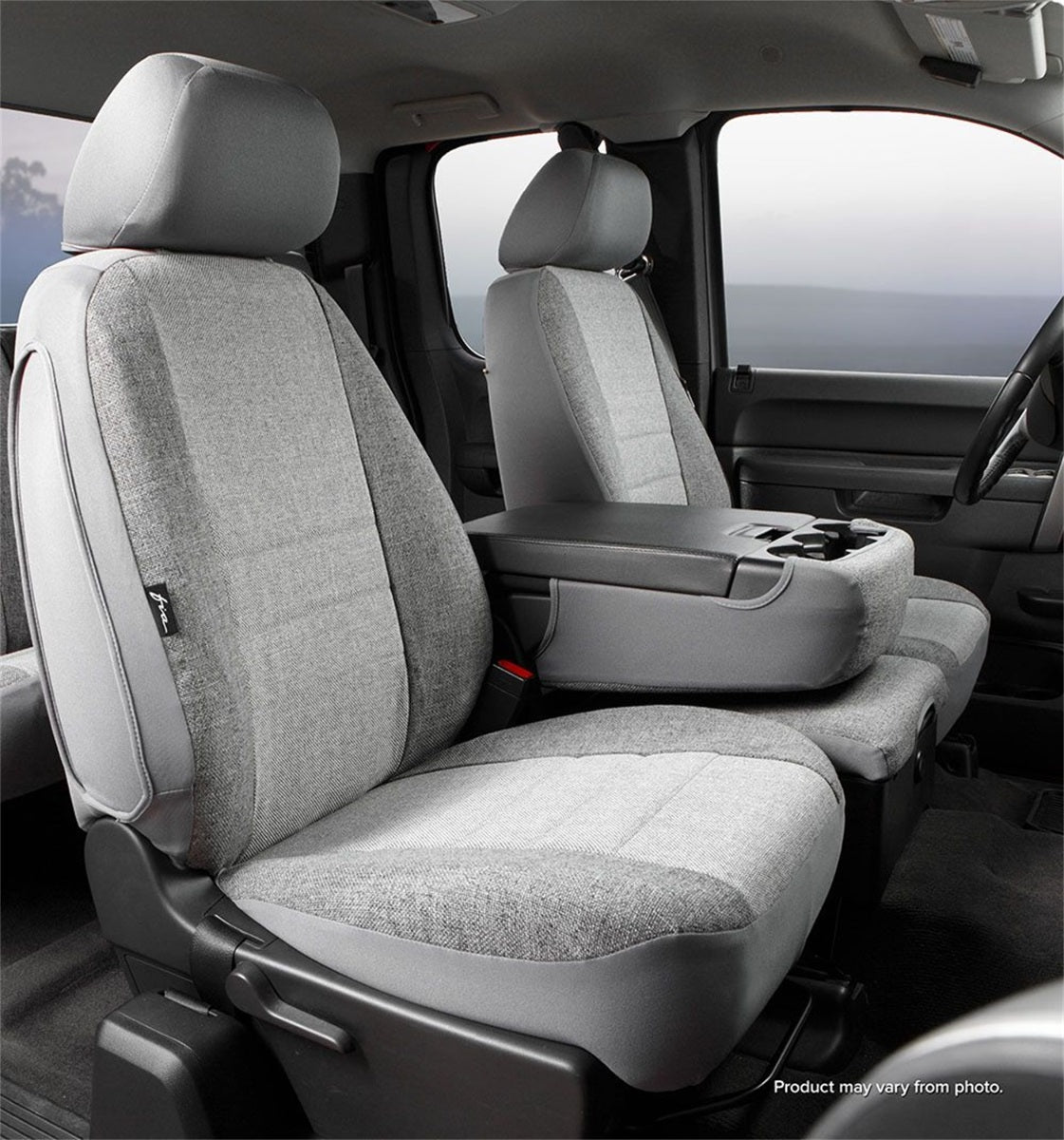 FIA OE Custom Seat Cover, Front 40/20/40 Split Seat, Gray OE37-43GRAY