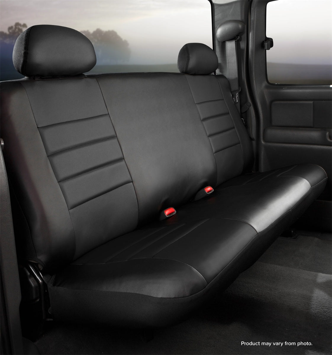 FIA LeatherLite Semi-Custom Seat Cover, Bench Seat, Solid Black SL601BLK/BLK