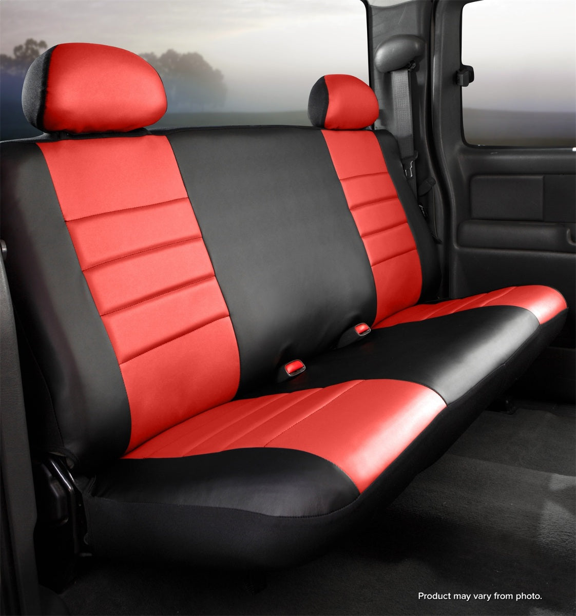 FIA LeatherLite Semi-Custom Seat Cover, Bench Seat, Black/Red SL601RED
