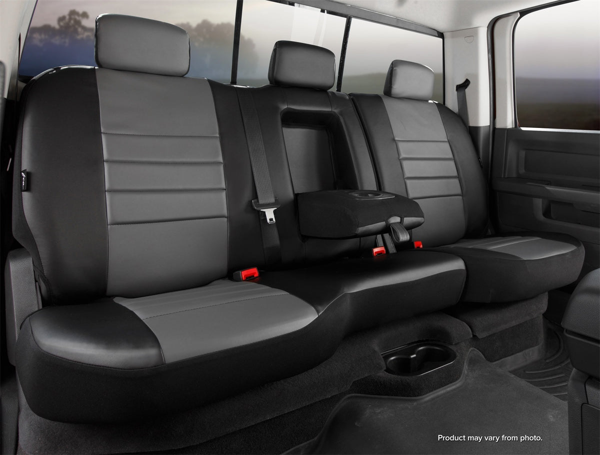 FIA LeatherLite Custom Seat Cover, 40/60 Split Seat, Black/Gray SL62-90GRAY