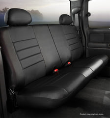 FIA LeatherLite Custom Seat Cover, Rear 50/50 Split Seat, Solid Black SL65-13BLK/BLK
