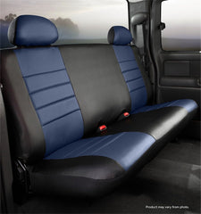 FIA LeatherLite Custom Seat Cover, Rear Bench Seat, Black/Blue SL65-14BLUE