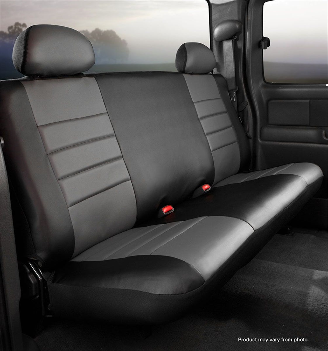 FIA LeatherLite Custom Seat Cover, Rear Bench Seat, Black/Gray SL65-14GRAY