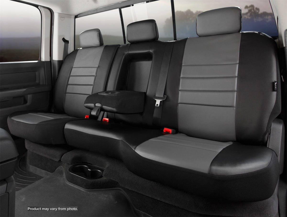 FIA LeatherLite Custom Seat Cover, 60/40 Split Seat, Black/Gray SL65-1GRAY