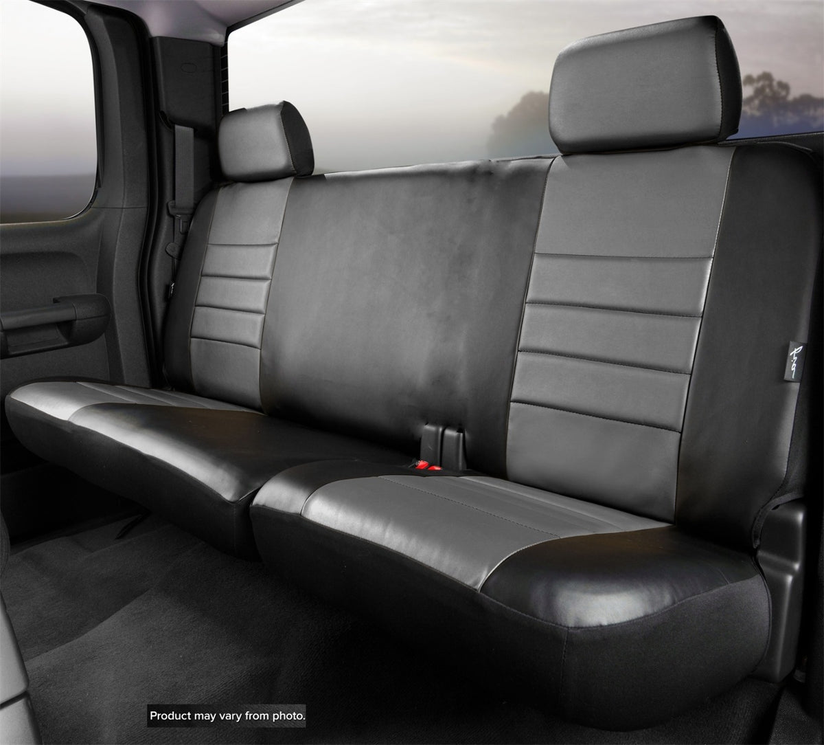 FIA LeatherLite Custom Seat Cover, Rear 40/60 Split Seat, Black/Gray SL65-2GRAY