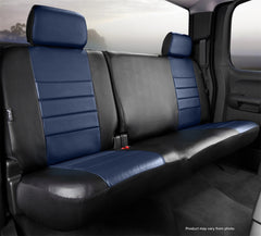 FIA LeatherLite Custom Seat Cover, Rear 60/40 Split Cushion, Black/Blue SL65-3BLUE