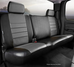 FIA LeatherLite Custom Seat Cover, Rear 60/40 Split Cushion, Black/Gray SL65-3GRAY