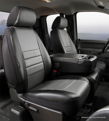 FIA LeatherLite Custom Seat Cover, Front 40/20/40 Split Seat, Black/Gray SL67-43GRAY