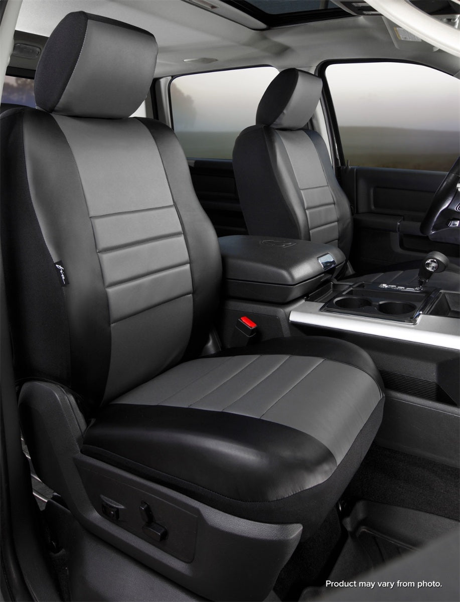 FIA LeatherLite Custom Seat Cover, Front Bucket Seats, Black/Gray SL67-72GRAY