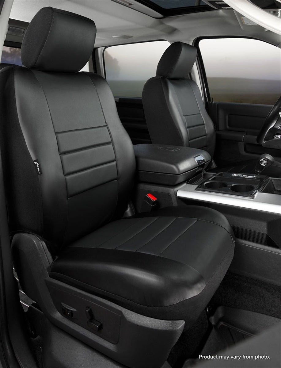 FIA LeatherLite Custom Seat Cover, Front Bucket Seats, Solid Black SL67-73BLK/BLK