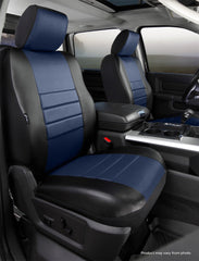 FIA LeatherLite Custom Seat Cover, Bench Seat, Black/Blue SL69-48BLUE