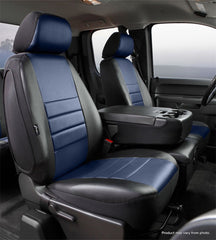 FIA LeatherLite Custom Seat Cover, 40/20/40 Split Seat, Black/Blue SL69-58BLUE
