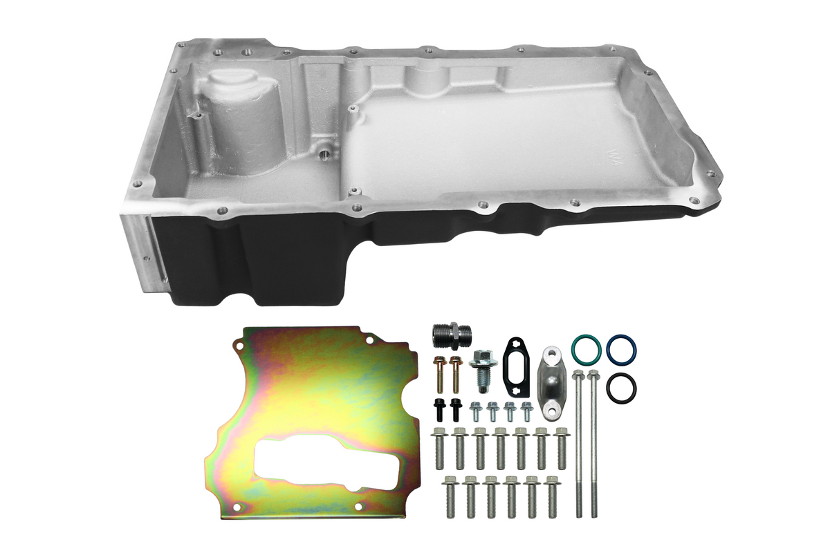 FiTech 130201 Plus LS Swap Oil Pan Standard Profile Black 6.00L w/Filter Capacity
