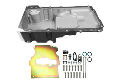 FiTech 130202 Plus LS Swap Oil Pan Medium Profile Black 6.25L w/Filter Capacity