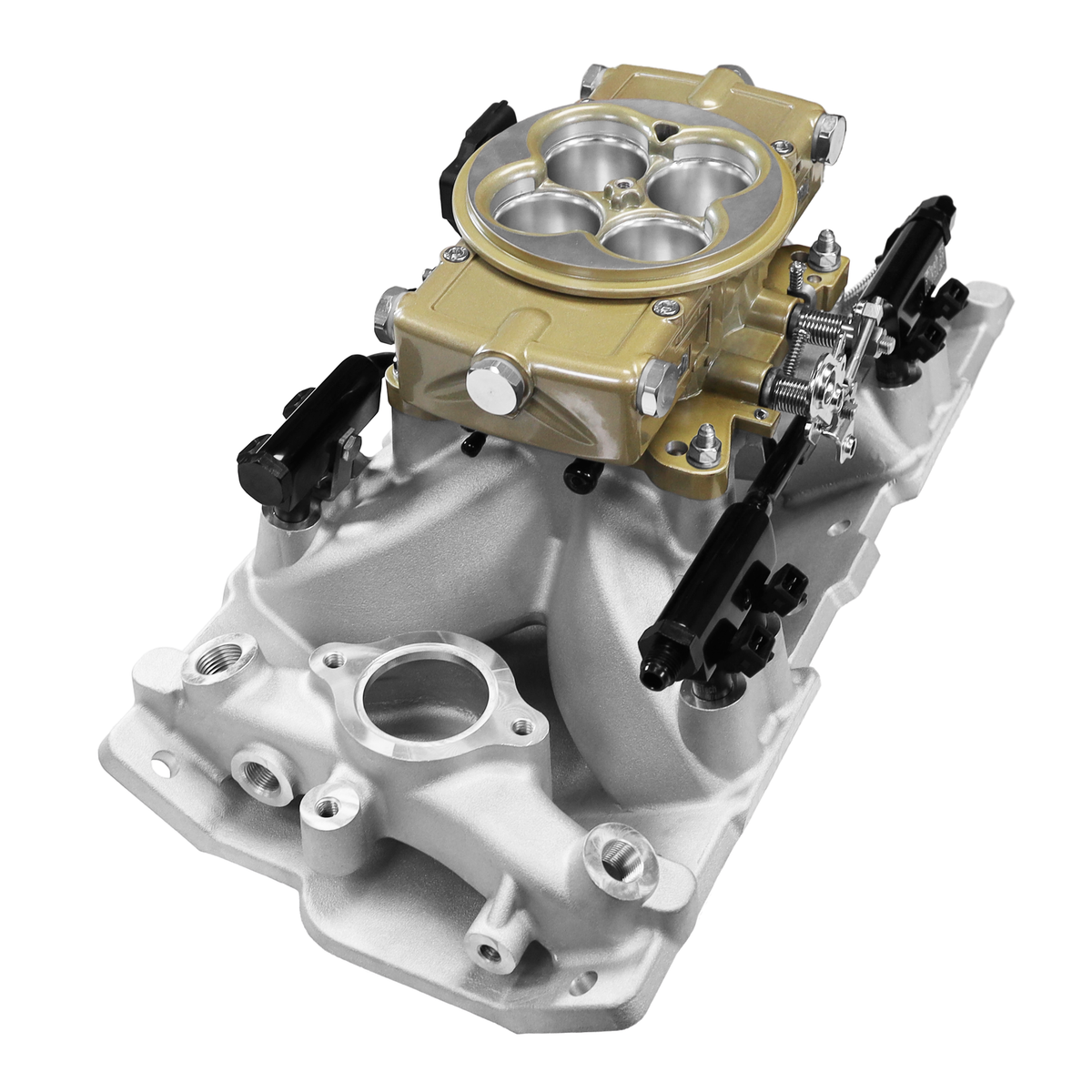 FiTech 30-12-614 Ultra Port 750 HP Chevy Small Block Port EFI System Classic Gold