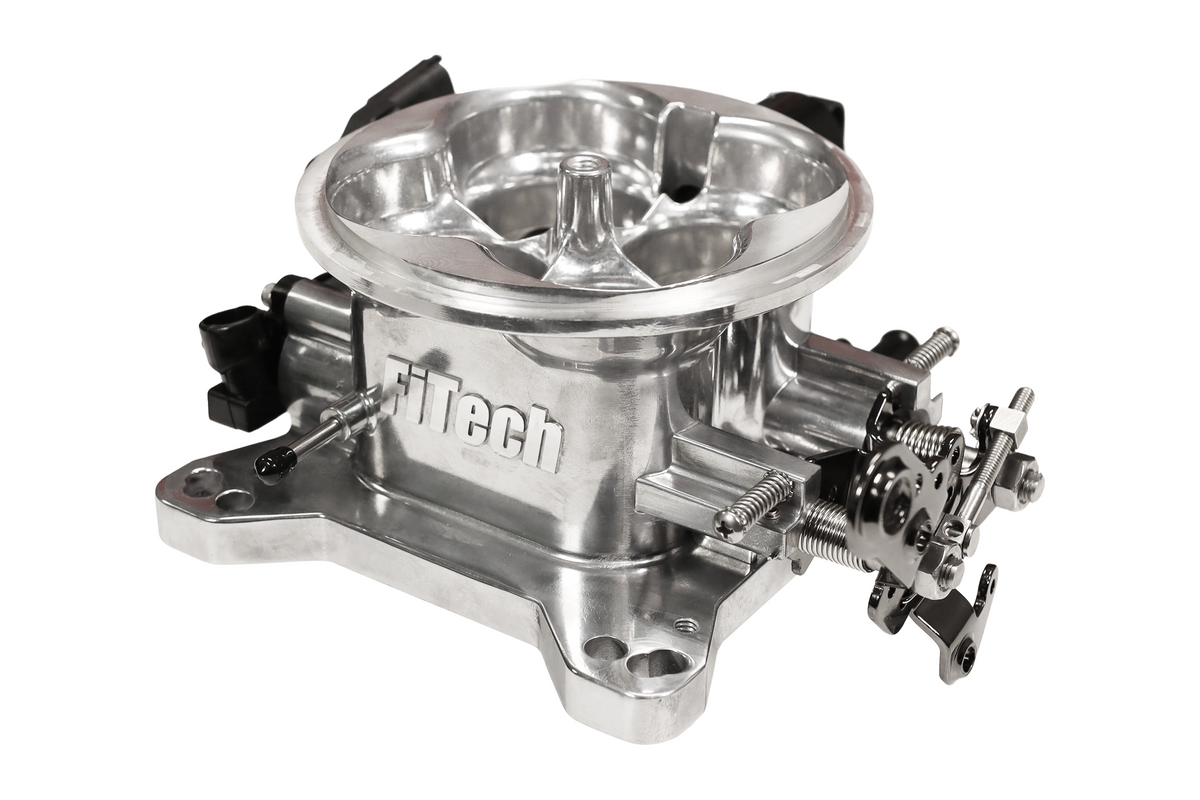 FiTech 30035 Universal 4150 4BBL Throttle Body Brilliant finish TMAP sensor
