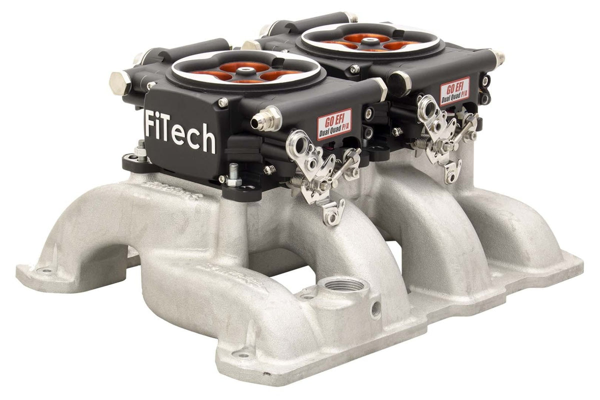 FiTech 30064 Go EFI Dual Quad Power Adder System Kit (Matte Black, 1200 HP)
