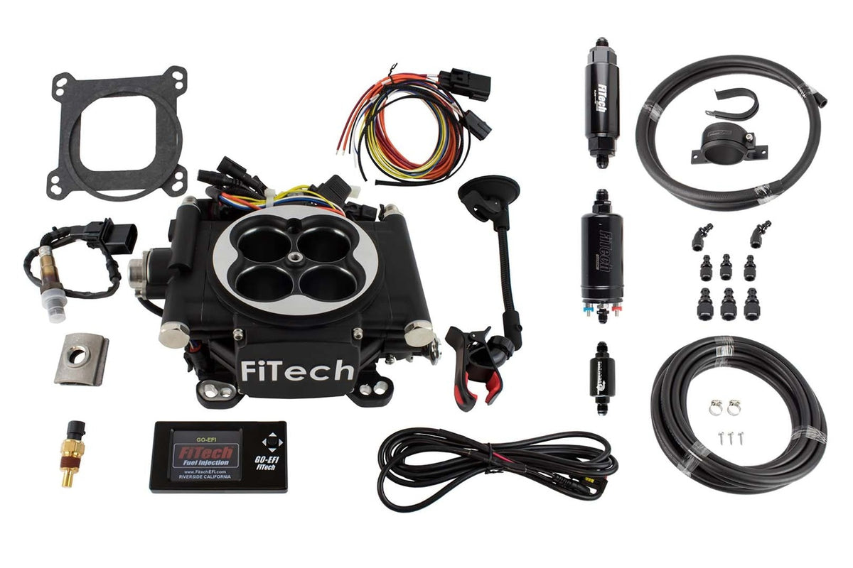 FiTech 31002 Go EFI 4 System Master Kit (Matte Black, 600 HP, Inline Fuel Pump)