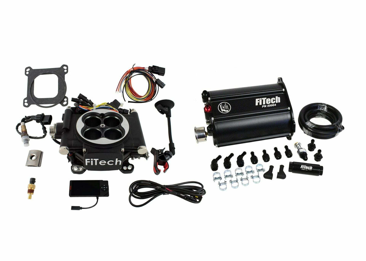 FiTech 35202 Go EFI 4 System (Black Finish) Master Kit w/ Force Fuel, Fuel Delivery System