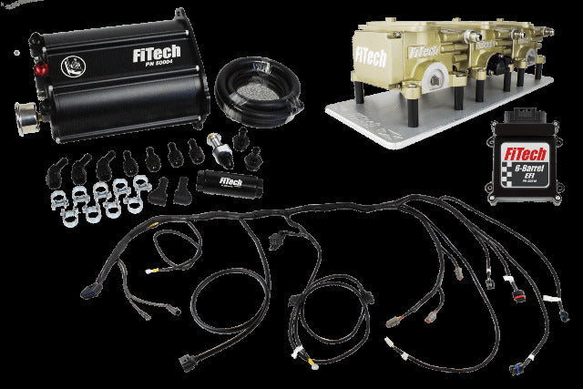 FiTech 35610 Go EFI 3x2 Tri Power EFI Classic Gold Ext ECU, w/ Force Fuel, Fuel Delivery Sys